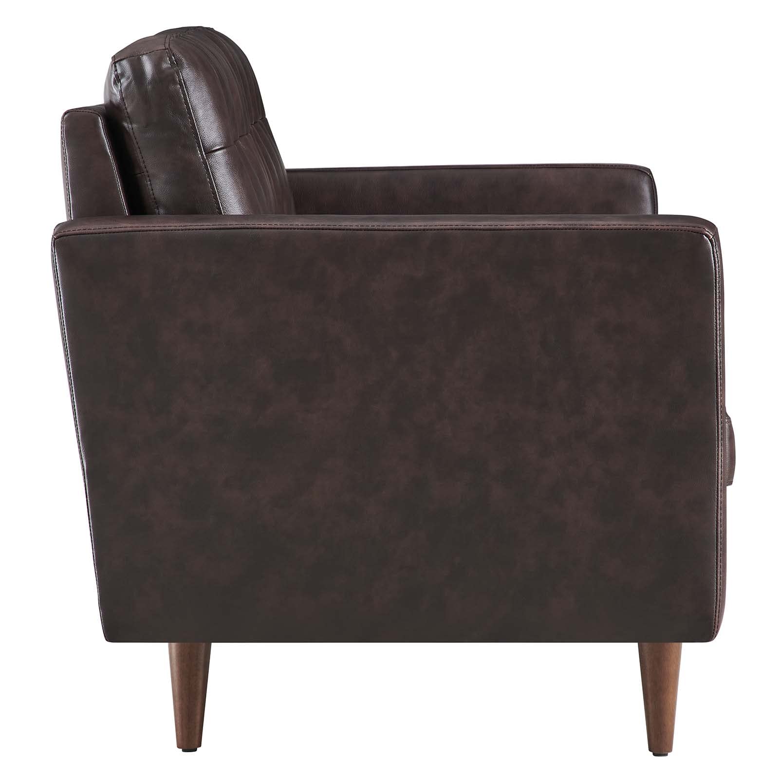 Modway Exalt Leather Tufted Loveseat In Brown